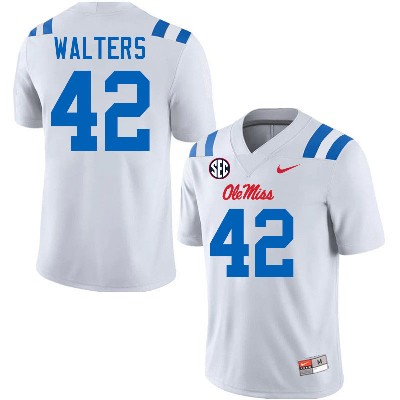Ole Miss Rebels #42 Bryson Walters College Football Jerseys Stitched-White